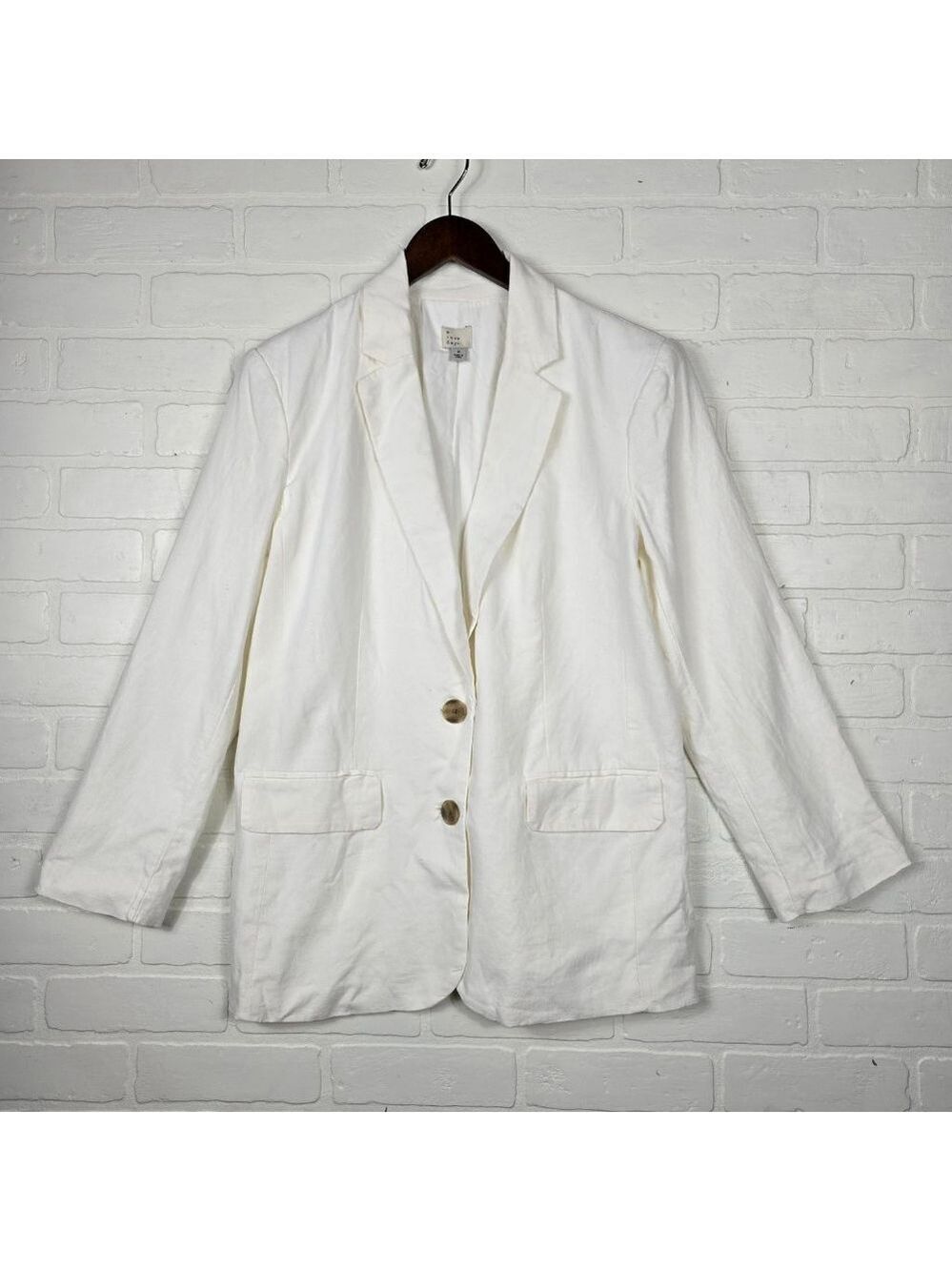 A new day White Linen Blend Casual Blazer Size Medium